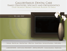 Tablet Screenshot of gallerysmilesdentalcare.com